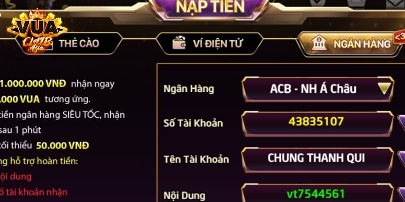 Tổng hợp hướng dẫn nạp tiền Vuaclub hiệu quả